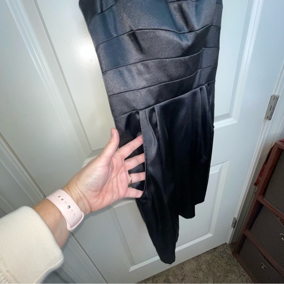 Hailey Logan by Adrianna Papell Black Satin Cut Out Mini Dress - Picture 7 of 16